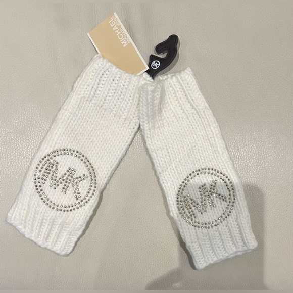 Michael Kors Accessories - Michael Kors Cream Fingerless Knit Gloves